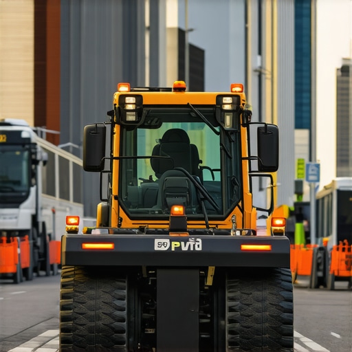 Modern hydrovac system with sensors performing underground excavation in city environment