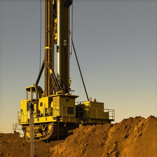 Next-Generation Drilling Technology in Subsurface Exploration Drilling rig equipped with sensors and monitoring systems analyzing underground soil layers