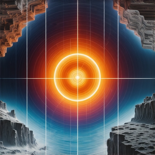 Futuristic quantum sensors mapping underground structures with advanced technology.