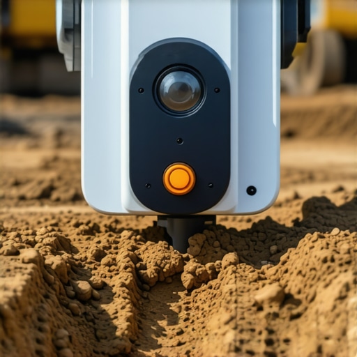 Construction site with sensors and AI technology for utility detection
