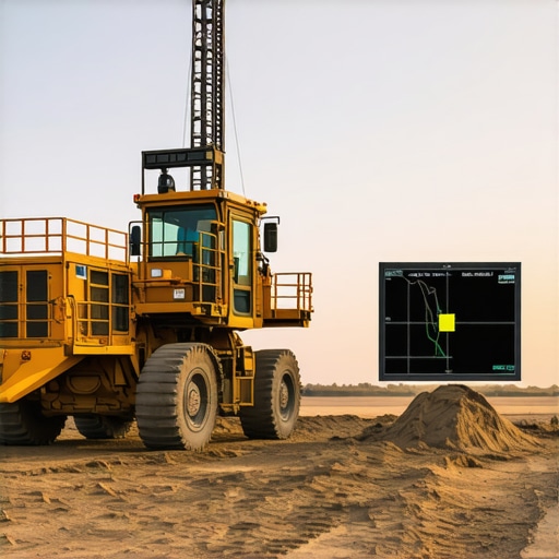 Advanced Imaging Sensors in Geotechnical Drilling Sensors and digital twin models displaying subsurface soil layers in real-time.
