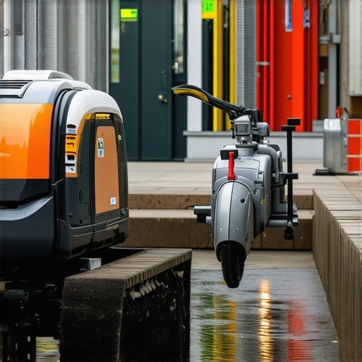 Robotic hydrovac excavator with sensors and IoT connectivity at urban construction site