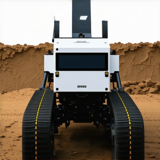Autonomous Trenching Robot in Action Robotic trenching system equipped with sensors performing underground excavation