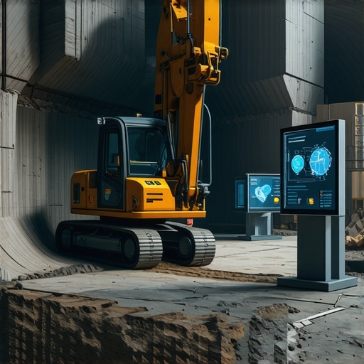 High-tech underground excavation site showcasing AI and sensor integration