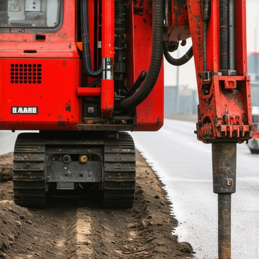 Modern robotic drilling equipment performing underground trenchless installation