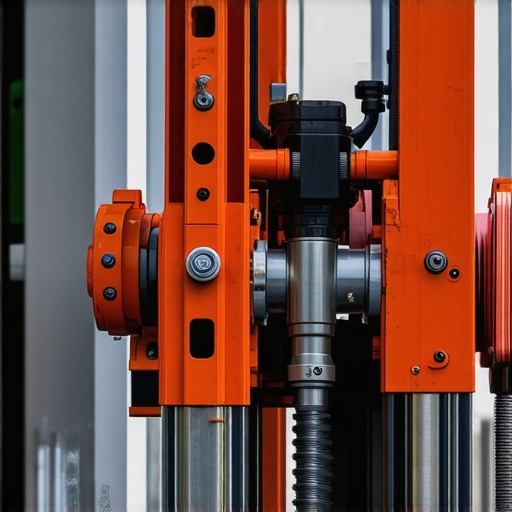 Modern borehole drilling equipment with sensors in city underground setting
