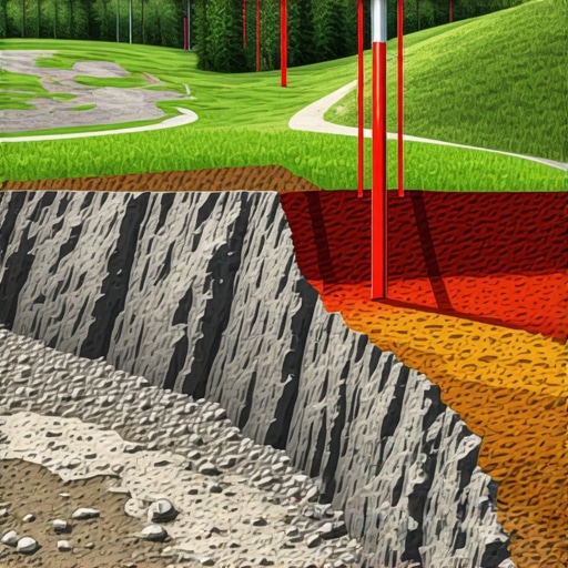 A detailed 3D digital map showing underground utility lines and soil layers using advanced geospatial technology.