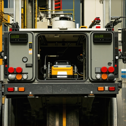 Hydrovac truck equipped with spectral imaging system underground in cityscape