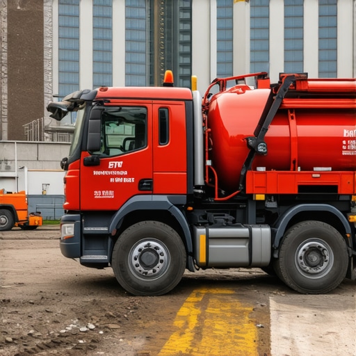 Hydrovac truck using automation technology in urban underground excavation.