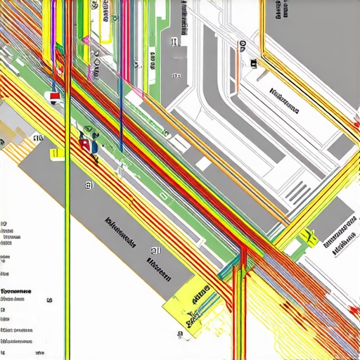 3D underground utility map showing hydrant and pipeline layouts with excavation overlay
