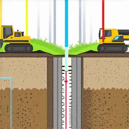 Diagram illustrating the integration of hydrovac and borehole drilling methods for underground construction.