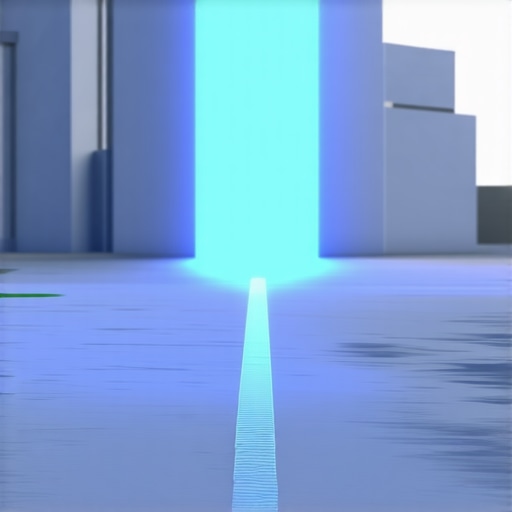 Futuristic underground utility detection system with AI and AR technologies in a modern city