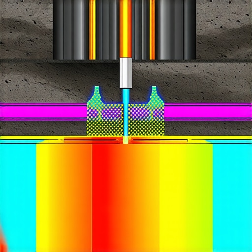 A high-tech underground utility detection system displaying multimodal sensor data fusion in a subterranean environment.