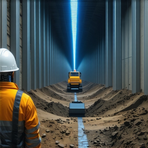 Visualization of sensors and AI systems integrated into urban underground excavation