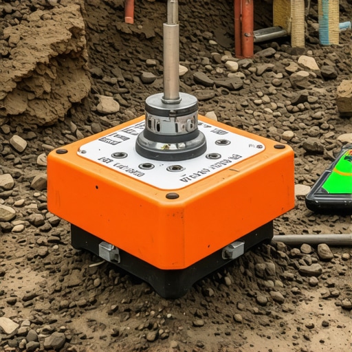Illustration of sensors monitoring soil and utility conditions underground.