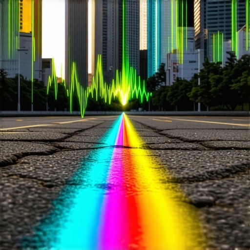 Ultrasonic imaging device scanning underground infrastructure with digital visualization overlays.