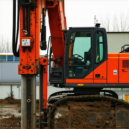 Advanced Drilling Technologies in Urban Utilities Modern drill rig with soil sensors analyzing subsurface conditions during urban excavation.