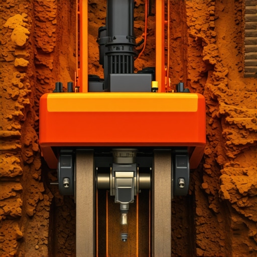 underground trenching machinery equipped with sensors and laser guidance for precise excavation