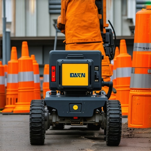 Modern urban construction site demonstrating utility detection and vacuum excavation technology.