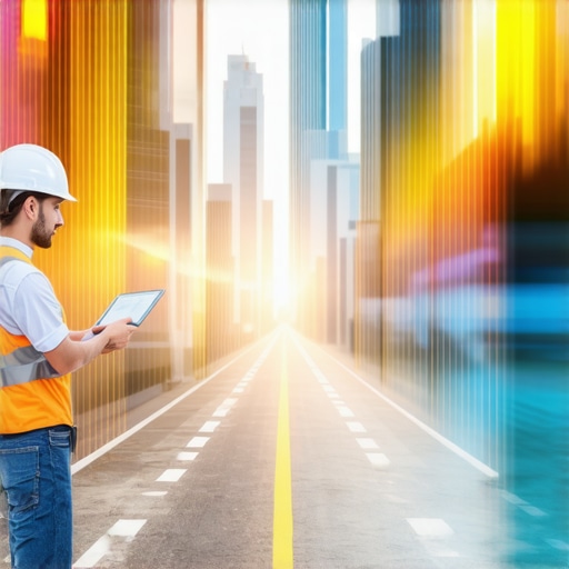 Engineers reviewing data from smart soil sensors integrated into pavement ground support systems