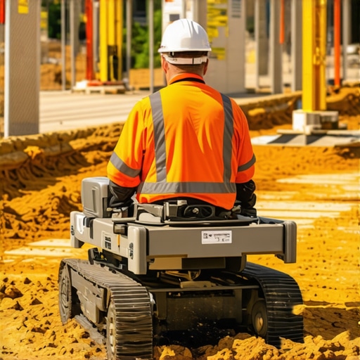Illustration of underground utility detection equipment using ground-penetrating radar.