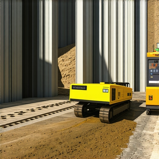 Excavation site with sensors and robotic controls in action