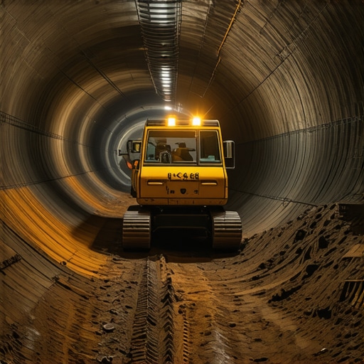 Robotic machinery and sensors analyzing underground soil and utilities