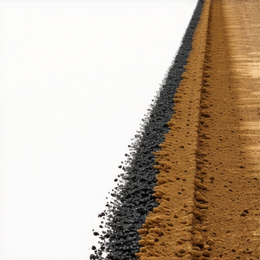 Close-up of modern geosynthetic reinforcement material used in ground stabilization.