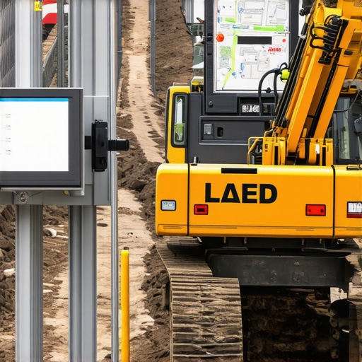 High-tech urban trenching site showing sensors and digital mapping