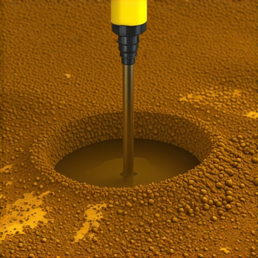 Illustration of underground sensors collecting soil and borehole data