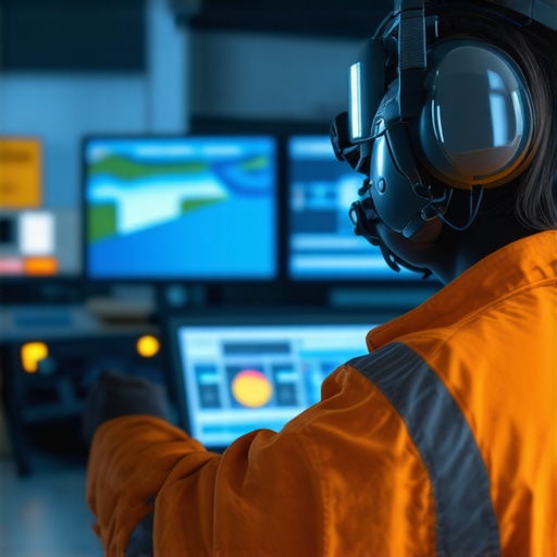 Operators reviewing digital soil and pump data on multiple screens.