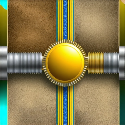 Close-up of innovative relief valves with nanocoatings and adaptive flow channels used in urban vacuum excavation.