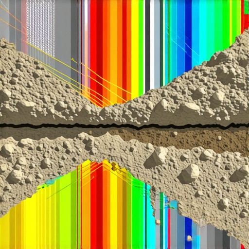 3D visualization of underground utility lines detected using GPR and sensors in an urban setting.