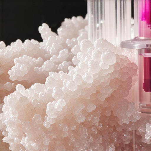 Microbial Soil Stabilization Process Microscopic view of bacteria facilitating calcite formation for soil stabilization