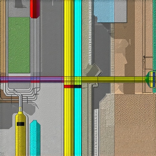 Close-up of embedded pressure sensors within a borehole casing, illustrating real-time monitoring of subsurface pressures.