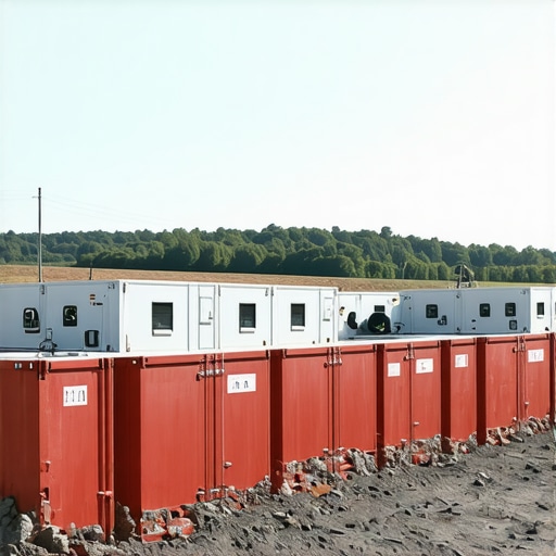 Modern modular barriers with sensors controlling contaminated soil debris during hydrovac operations.
