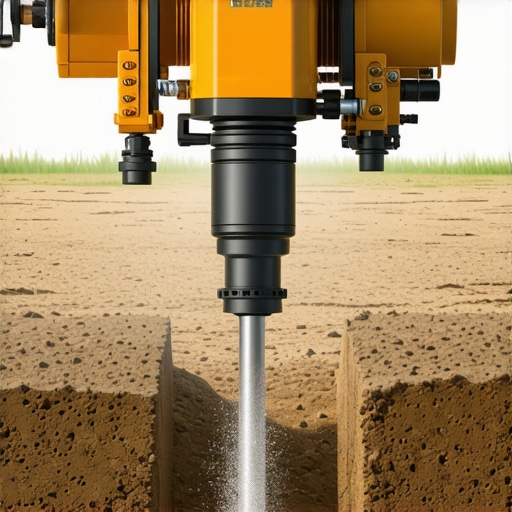 Close-up of a smart trenching nozzle with built-in sensors and adjustable spray features