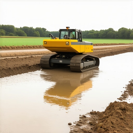 Image of soil stabilization equipment performing on wet silt