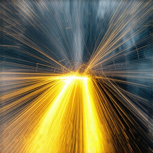 Close-up of fiber optic cable with nanotechnology-based protective coating resisting water jet forces.