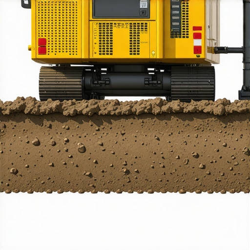 Digital interface showing real-time soil stability data and sensor readings in excavation