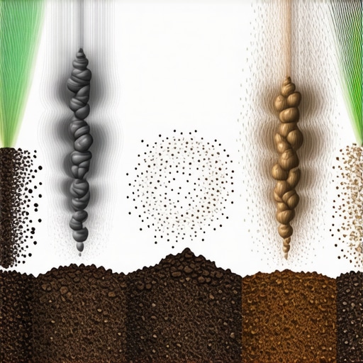 Hydrovac Nozzle and Soil Microstructure Interaction Close-up of hydrovac nozzle operating on diverse soil types highlighting soil particle structures and moisture