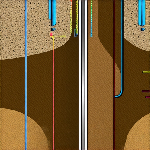Integrated Subsurface Sensing Technologies for Utility Protection Illustration showing advanced underground detection tools working in layered soil with fiber optic sensors and GPR.