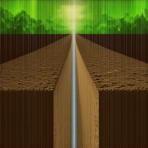 A trench equipped with innovative drainage systems and soil supports under rainy conditions