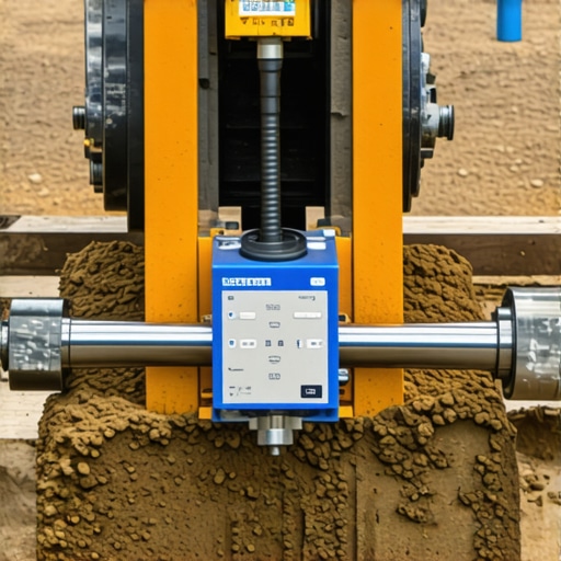 Specialized drilling equipment with sensors actively monitoring borehole conditions in cobble-strewn ground.
