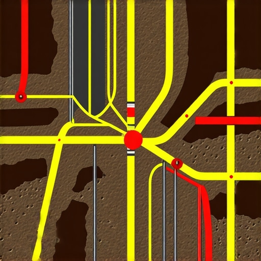 Detailed digital twin visualization of underground utility systems with soil and sensors.