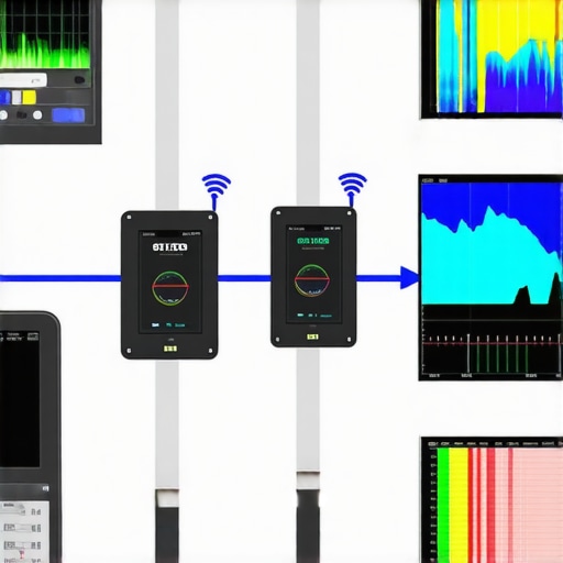A computer screen with layered geophysical data visualization for underground utilities