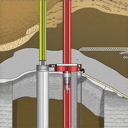 Visual of a borehole equipped with sensors and adaptive casing in heterogeneous subsurface conditions.