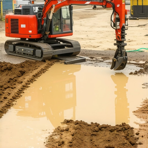 A detailed view of vacuum excavation equipment operating in diverse soil types, highlighting modern technology and soil interaction.