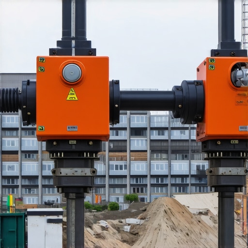 Advanced Vibration Dampers in Action Image of active vibration dampers using sensors and actuators during urban excavation to control ground vibrations