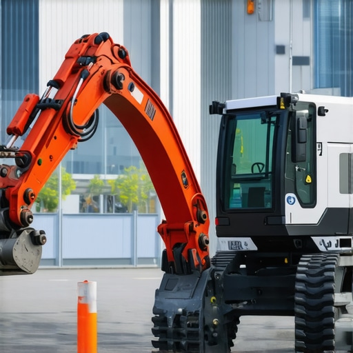 Autonomous hydrovac vehicle with sensors and AI interface working on urban construction site.